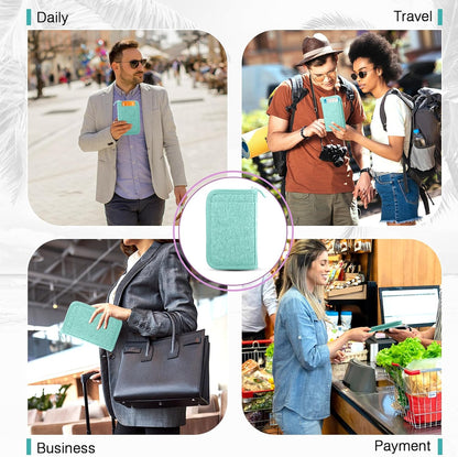 Passport Holder Family RFID Travel Document Organizer for Women Waterproof Passport Wallet Men Portable Case for Cards, Boarding Pass, ID, Money, Tickets with Zipper