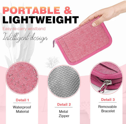 Passport Holder Family RFID Travel Document Organizer for Women Waterproof Passport Wallet Men Portable Case for Cards, Boarding Pass, ID, Money, Tickets with Zipper