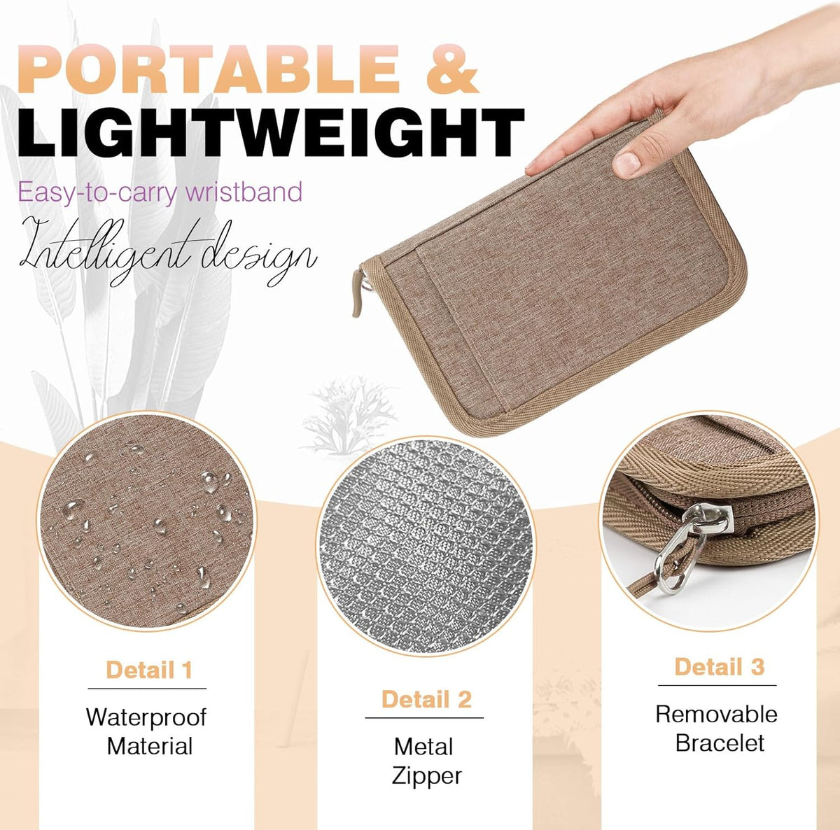 Passport Holder Family RFID Travel Document Organizer for Women Waterproof Passport Wallet Men Portable Case for Cards, Boarding Pass, ID, Money, Tickets with Zipper