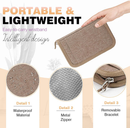 Passport Holder Family RFID Travel Document Organizer for Women Waterproof Passport Wallet Men Portable Case for Cards, Boarding Pass, ID, Money, Tickets with Zipper