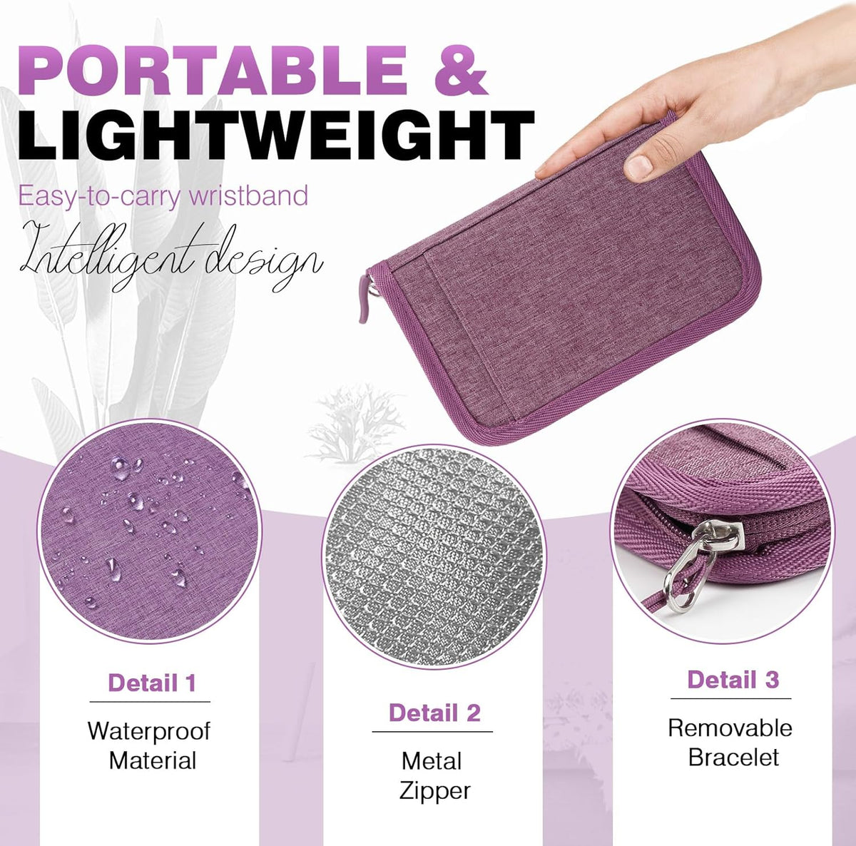 Passport Holder Family RFID Travel Document Organizer for Women Waterproof Passport Wallet Men Portable Case for Cards, Boarding Pass, ID, Money, Tickets with Zipper