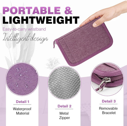 Passport Holder Family RFID Travel Document Organizer for Women Waterproof Passport Wallet Men Portable Case for Cards, Boarding Pass, ID, Money, Tickets with Zipper