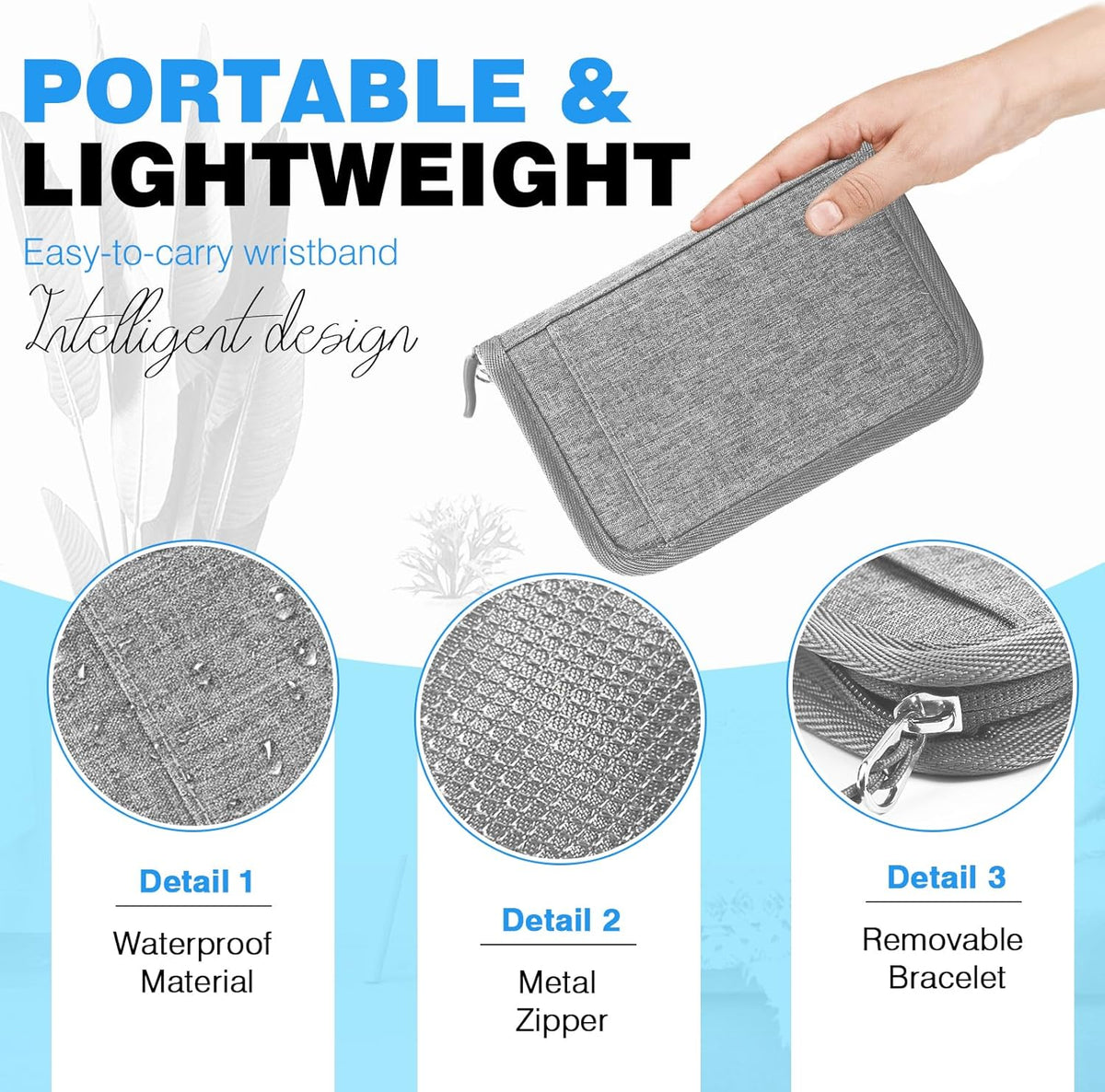Passport Holder Family RFID Travel Document Organizer for Women Waterproof Passport Wallet Men Portable Case for Cards, Boarding Pass, ID, Money, Tickets with Zipper