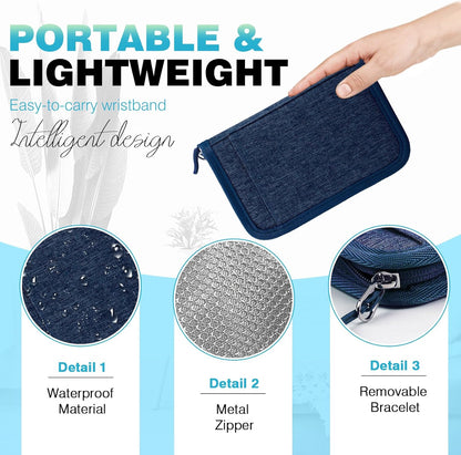 Passport Holder Family RFID Travel Document Organizer for Women Waterproof Passport Wallet Men Portable Case for Cards, Boarding Pass, ID, Money, Tickets with Zipper