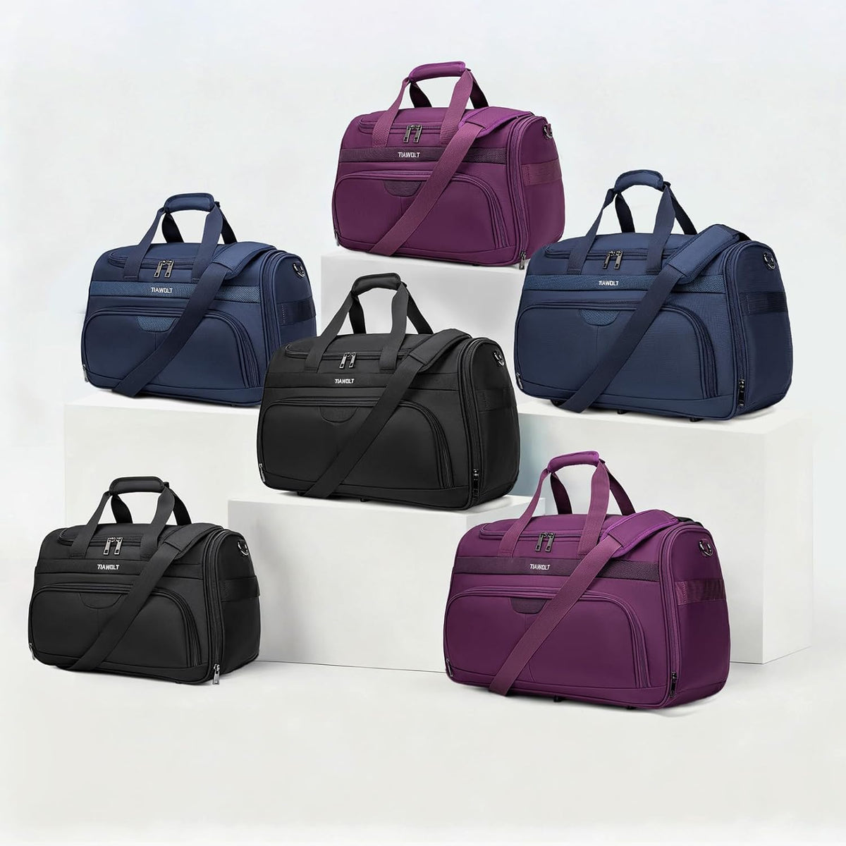 Underseat Carry On Luggage Lightweight Travel Tote Weekender Bag Overnight Duffle for Trip, Travel Essentials Personal Item Travel Bag for Women and Men,Black