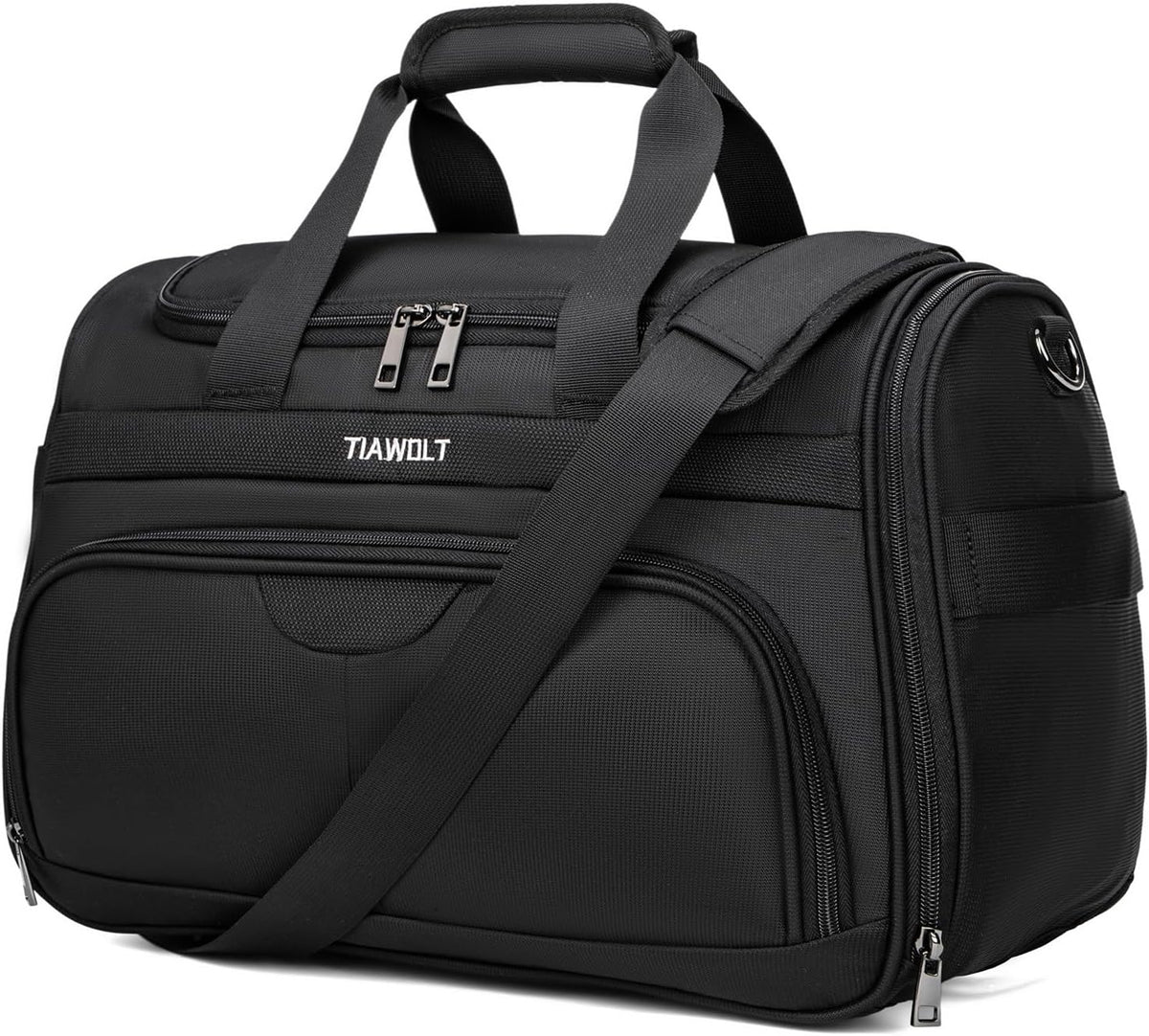 Underseat Carry On Luggage Lightweight Travel Tote Weekender Bag Overnight Duffle for Trip, Travel Essentials Personal Item Travel Bag for Women and Men,Black
