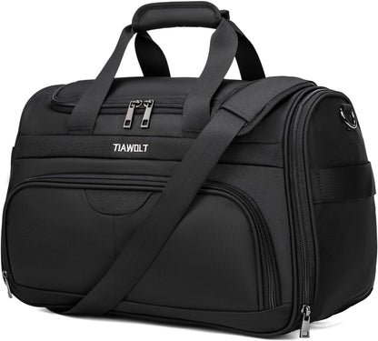 Underseat Carry On Luggage Lightweight Travel Tote Weekender Bag Overnight Duffle for Trip, Travel Essentials Personal Item Travel Bag for Women and Men,Black