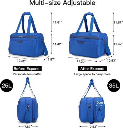 Underseat Carry On Luggage Lightweight Travel Tote Weekender Bag Overnight Duffle for Trip, Travel Essentials Personal Item Travel Bag for Women and Men,Black