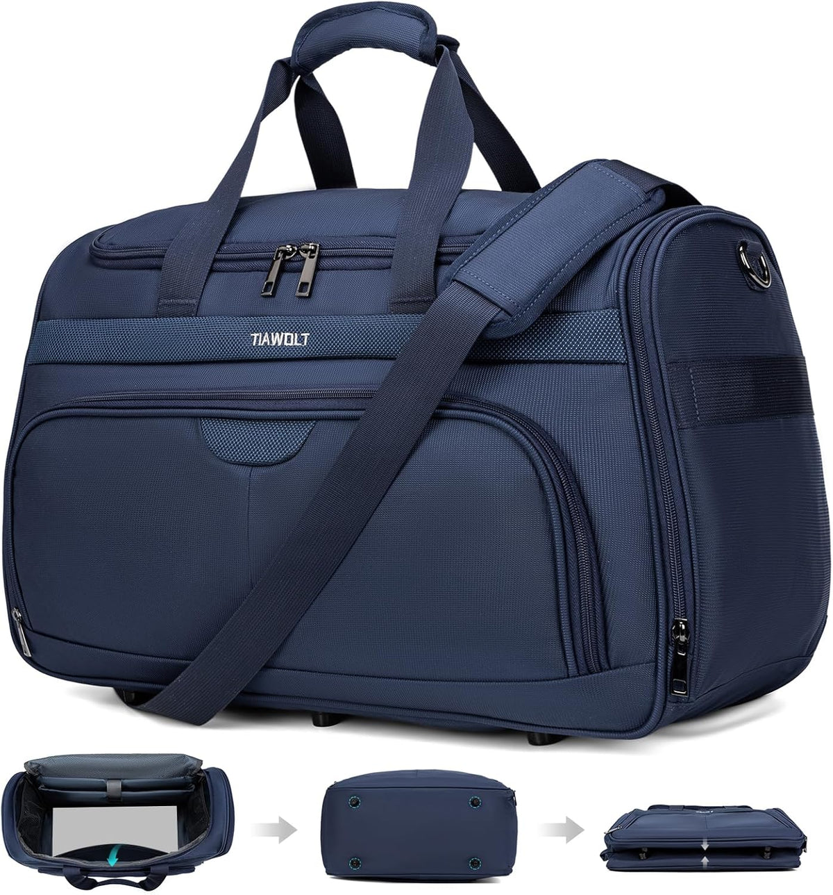 Underseat Carry On Luggage Lightweight Travel Tote Weekender Bag Overnight Duffle for Trip, Travel Essentials Personal Item Travel Bag for Women and Men,Black