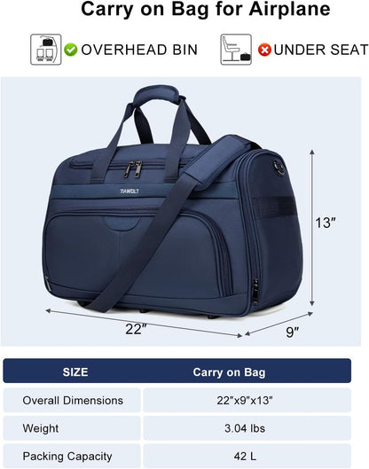 Underseat Carry On Luggage Lightweight Travel Tote Weekender Bag Overnight Duffle for Trip, Travel Essentials Personal Item Travel Bag for Women and Men,Black