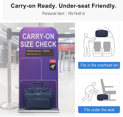 Underseat Carry On Luggage Lightweight Travel Tote Weekender Bag Overnight Duffle for Trip, Travel Essentials Personal Item Travel Bag for Women and Men,Black