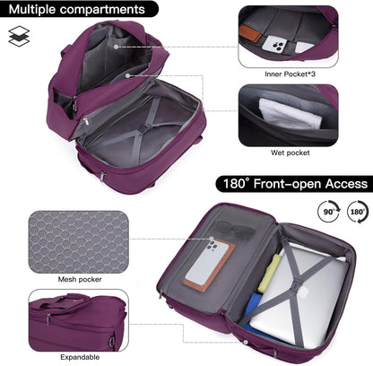 Underseat Carry On Luggage Lightweight Travel Tote Weekender Bag Overnight Duffle for Trip, Travel Essentials Personal Item Travel Bag for Women and Men,Black