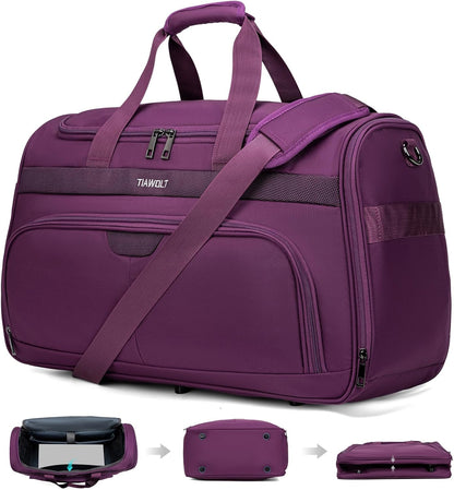 Underseat Carry On Luggage Lightweight Travel Tote Weekender Bag Overnight Duffle for Trip, Travel Essentials Personal Item Travel Bag for Women and Men,Black
