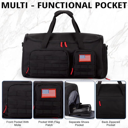 Duffle Bag for Men,Tactical Duffle Bags for Travel,55L Large Capacity Convertible Garment Bag With Shoes Compartment, Multi-functional Gym Bags Suit Bag for Traveling Workout Business Trip