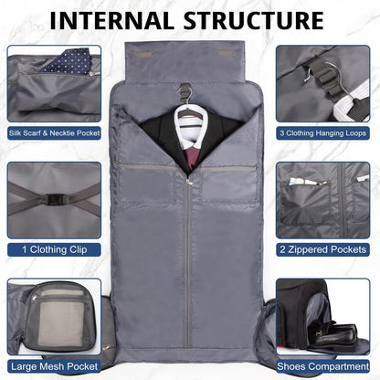 Duffle Bag for Men,Tactical Duffle Bags for Travel,55L Large Capacity Convertible Garment Bag With Shoes Compartment, Multi-functional Gym Bags Suit Bag for Traveling Workout Business Trip