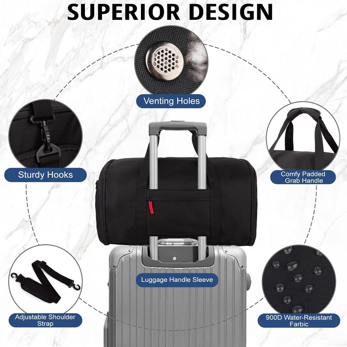 Duffle Bag for Men,Tactical Duffle Bags for Travel,55L Large Capacity Convertible Garment Bag With Shoes Compartment, Multi-functional Gym Bags Suit Bag for Traveling Workout Business Trip