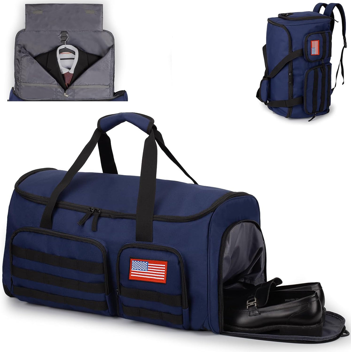 Duffle Bag for Men,Tactical Duffle Bags for Travel,55L Large Capacity Convertible Garment Bag With Shoes Compartment, Multi-functional Gym Bags Suit Bag for Traveling Workout Business Trip
