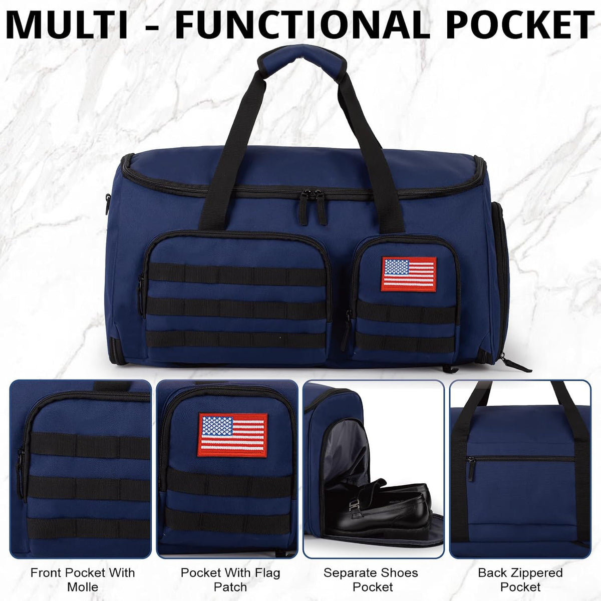 Duffle Bag for Men,Tactical Duffle Bags for Travel,55L Large Capacity Convertible Garment Bag With Shoes Compartment, Multi-functional Gym Bags Suit Bag for Traveling Workout Business Trip