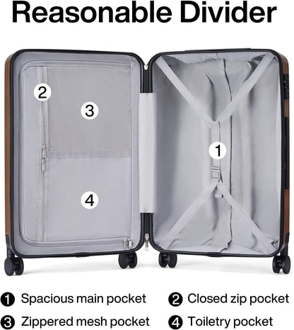 14 Inch Underseat Carry On Luggage with Wheels Hard Shell Suitcases Lightweight Small Luggage for Weekender Mini Suitcase Carry On Bag Travel Luggage for Travel Rolling Suitcase.(Orange)