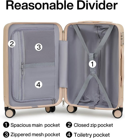 14 Inch Underseat Carry On Luggage with Wheels Hard Shell Suitcases Lightweight Small Luggage for Weekender Mini Suitcase Carry On Bag Travel Luggage for Travel Rolling Suitcase.(Orange)