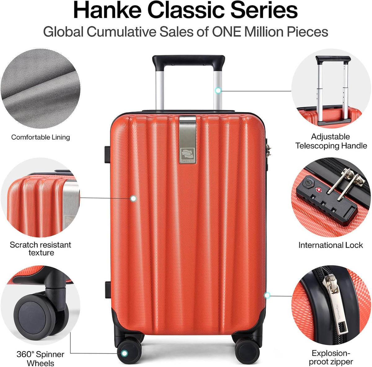 14 Inch Underseat Carry On Luggage with Wheels Hard Shell Suitcases Lightweight Small Luggage for Weekender Mini Suitcase Carry On Bag Travel Luggage for Travel Rolling Suitcase.(Orange)