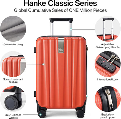 14 Inch Underseat Carry On Luggage with Wheels Hard Shell Suitcases Lightweight Small Luggage for Weekender Mini Suitcase Carry On Bag Travel Luggage for Travel Rolling Suitcase.(Orange)