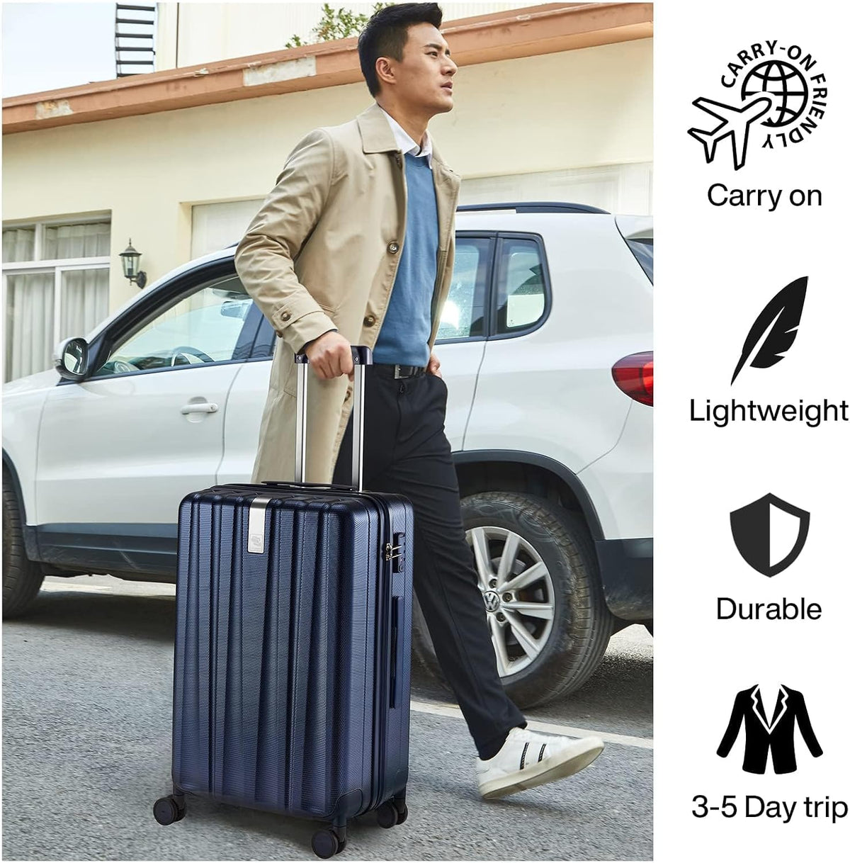 14 Inch Underseat Carry On Luggage with Wheels Hard Shell Suitcases Lightweight Small Luggage for Weekender Mini Suitcase Carry On Bag Travel Luggage for Travel Rolling Suitcase.(Orange)