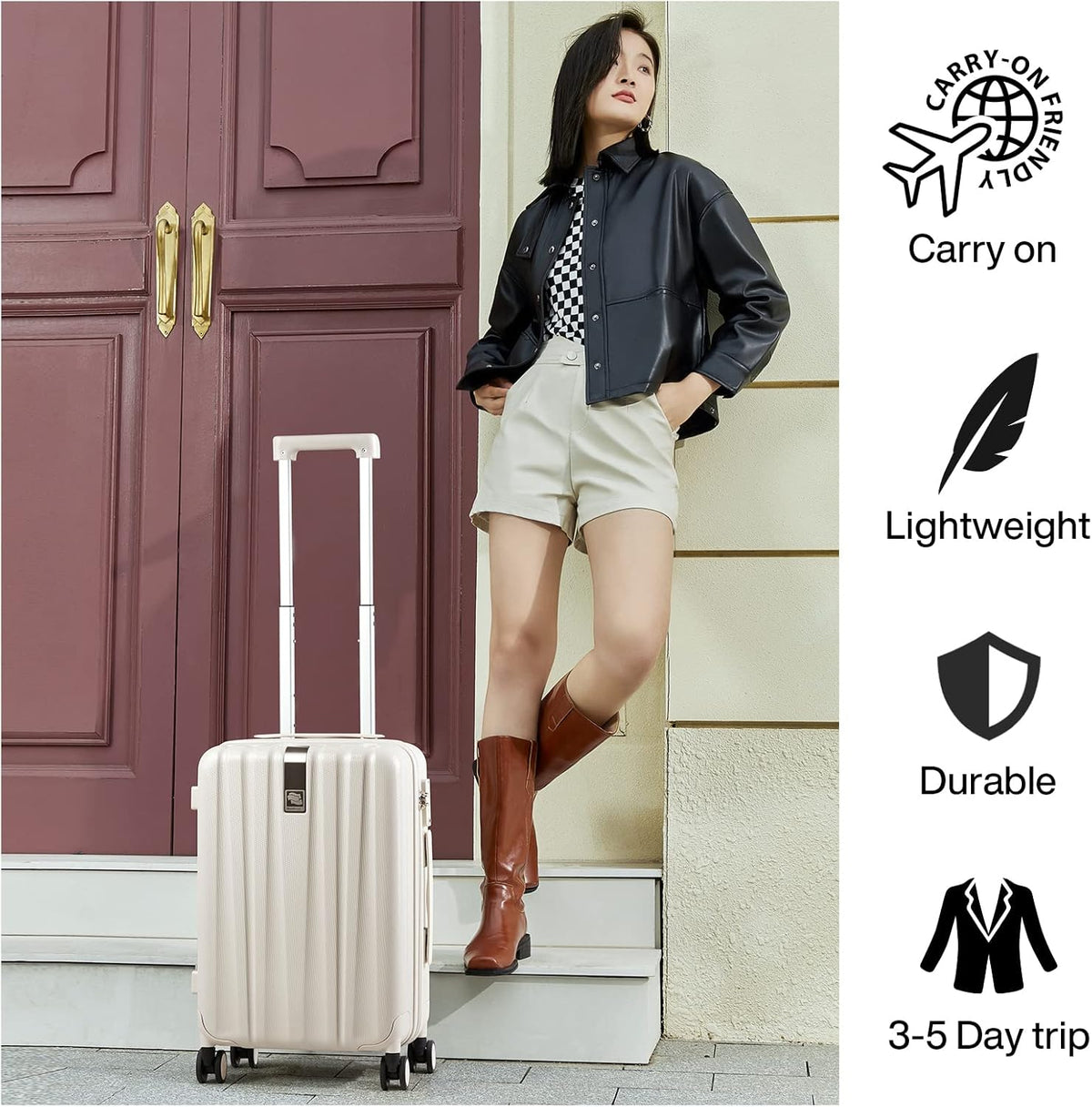 14 Inch Underseat Carry On Luggage with Wheels Hard Shell Suitcases Lightweight Small Luggage for Weekender Mini Suitcase Carry On Bag Travel Luggage for Travel Rolling Suitcase.(Orange)