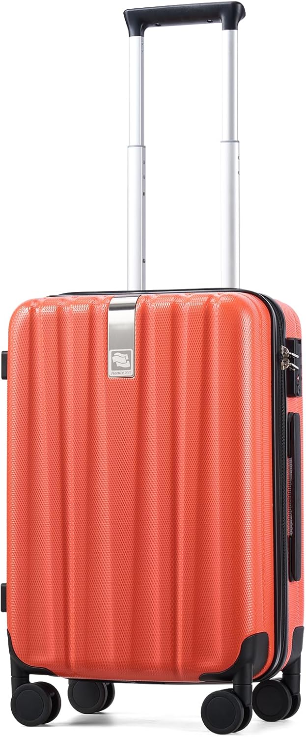 14 Inch Underseat Carry On Luggage with Wheels Hard Shell Suitcases Lightweight Small Luggage for Weekender Mini Suitcase Carry On Bag Travel Luggage for Travel Rolling Suitcase.(Orange)