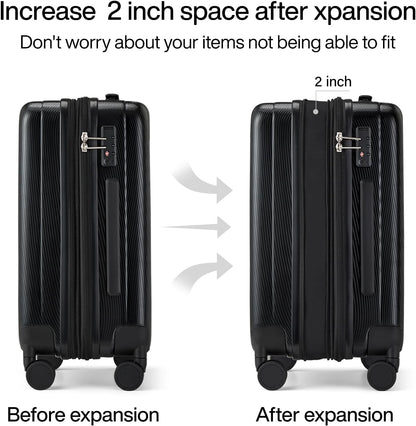 14 Inch Underseat Carry On Luggage with Wheels Hard Shell Suitcases Lightweight Small Luggage for Weekender Mini Suitcase Carry On Bag Travel Luggage for Travel Rolling Suitcase.(Orange)