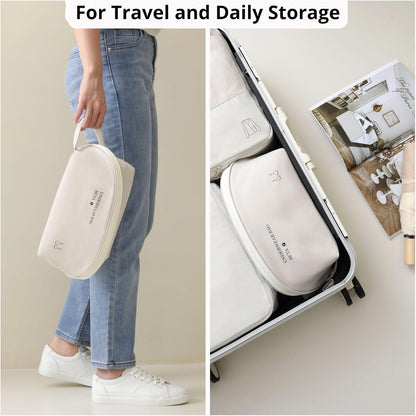 Women's Travel Underwear Organizer Bag, Large Capacity Packing Cube for Bras, Panties and Socks (XL Beige)