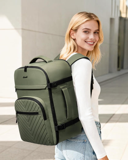40L Travel Backpack for Women Men, Large Carry on Backpack for Airplanes TSA Personal Item Travel Bag fits 15.6" Laptop, Waterproof Weekender Essentials Airline Approved with 2 Packing Cubes