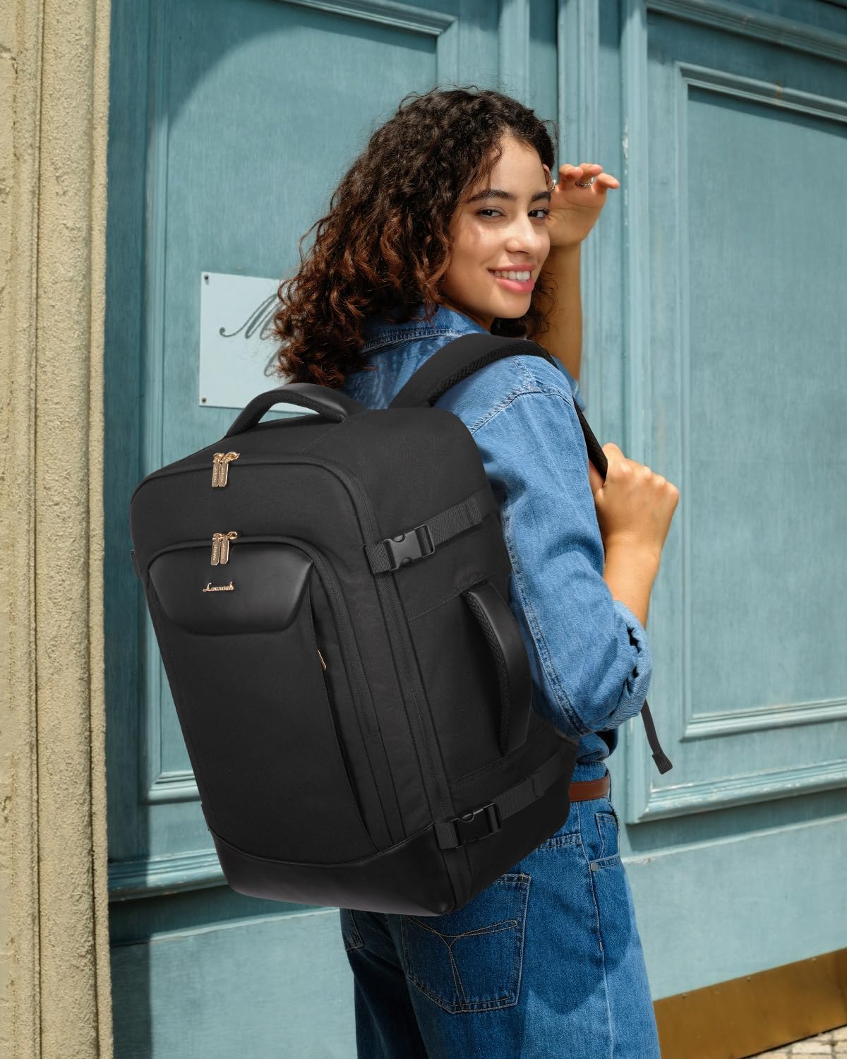 40L Travel Backpack for Women Men, Large Carry on Backpack for Airplanes TSA Personal Item Travel Bag fits 15.6" Laptop, Waterproof Weekender Essentials Airline Approved with 2 Packing Cubes