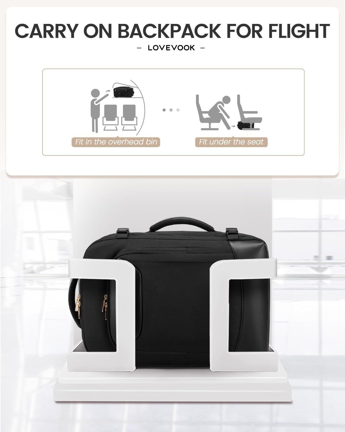 40L Travel Backpack for Women Men, Large Carry on Backpack for Airplanes TSA Personal Item Travel Bag fits 15.6" Laptop, Waterproof Weekender Essentials Airline Approved with 2 Packing Cubes