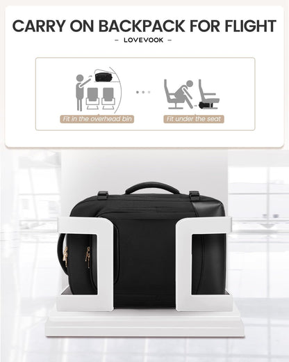 40L Travel Backpack for Women Men, Large Carry on Backpack for Airplanes TSA Personal Item Travel Bag fits 15.6" Laptop, Waterproof Weekender Essentials Airline Approved with 2 Packing Cubes