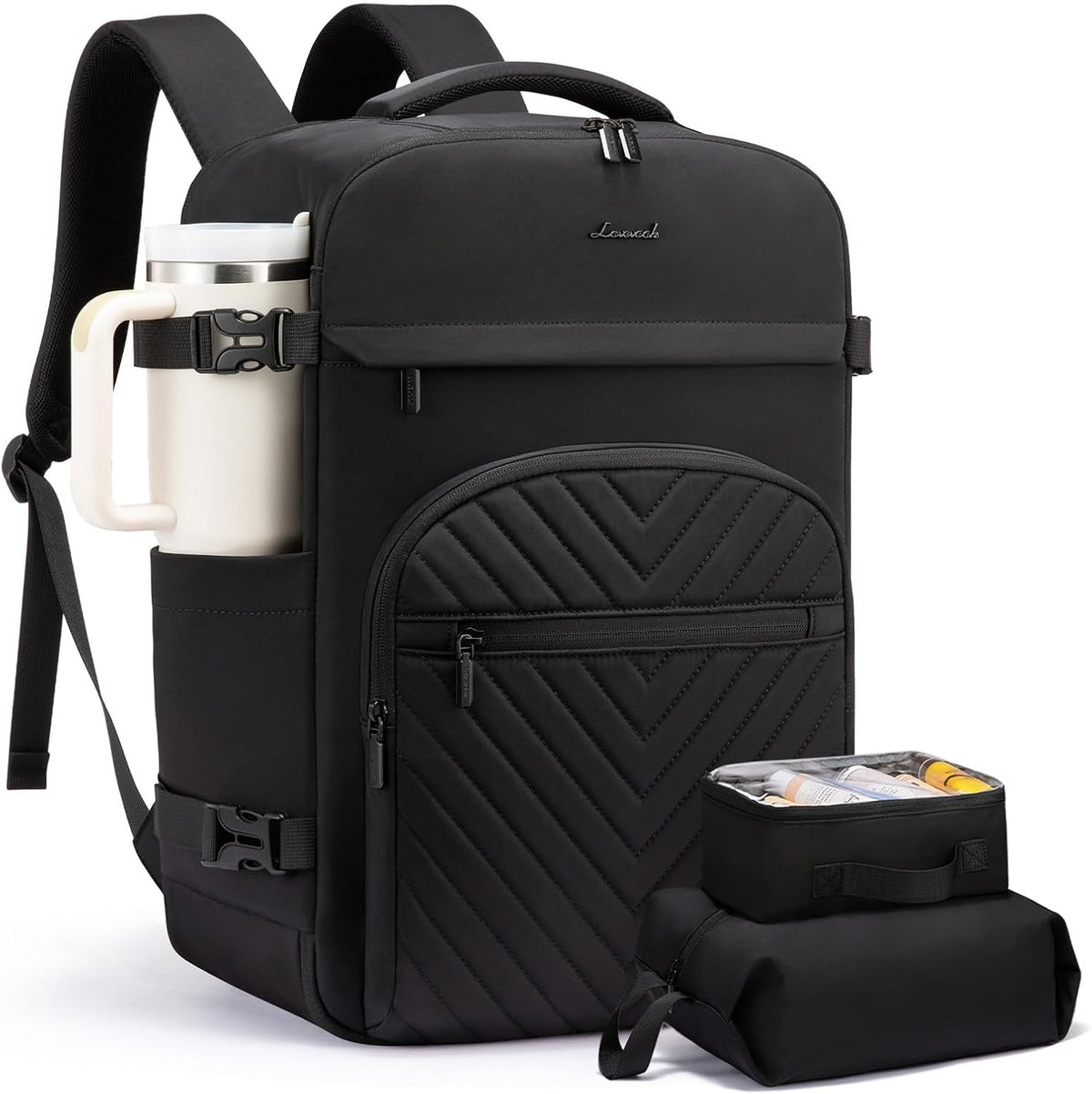 40L Travel Backpack for Women Men, Large Carry on Backpack for Airplanes TSA Personal Item Travel Bag fits 15.6" Laptop, Waterproof Weekender Essentials Airline Approved with 2 Packing Cubes