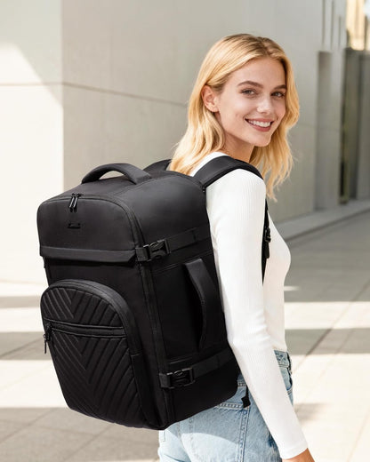 40L Travel Backpack for Women Men, Large Carry on Backpack for Airplanes TSA Personal Item Travel Bag fits 15.6" Laptop, Waterproof Weekender Essentials Airline Approved with 2 Packing Cubes