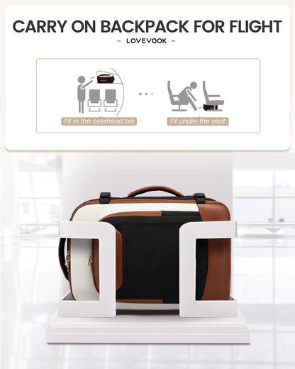 40L Travel Backpack for Women Men, Large Carry on Backpack for Airplanes TSA Personal Item Travel Bag fits 15.6" Laptop, Waterproof Weekender Essentials Airline Approved with 2 Packing Cubes