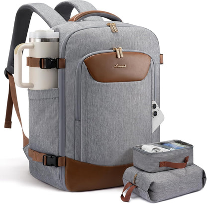 40L Travel Backpack for Women Men, Large Carry on Backpack for Airplanes TSA Personal Item Travel Bag fits 15.6" Laptop, Waterproof Weekender Essentials Airline Approved with 2 Packing Cubes