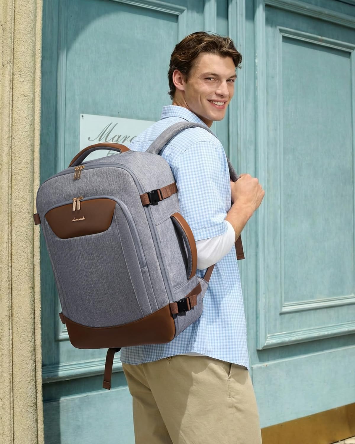 40L Travel Backpack for Women Men, Large Carry on Backpack for Airplanes TSA Personal Item Travel Bag fits 15.6" Laptop, Waterproof Weekender Essentials Airline Approved with 2 Packing Cubes