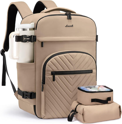 40L Travel Backpack for Women Men, Large Carry on Backpack for Airplanes TSA Personal Item Travel Bag fits 15.6" Laptop, Waterproof Weekender Essentials Airline Approved with 2 Packing Cubes