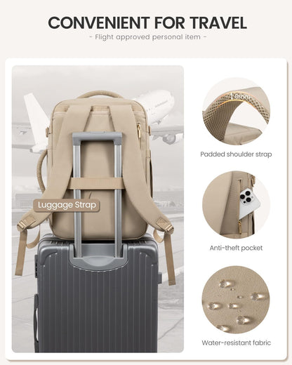 40L Travel Backpack for Women Men, Large Carry on Backpack for Airplanes TSA Personal Item Travel Bag fits 15.6" Laptop, Waterproof Weekender Essentials Airline Approved with 2 Packing Cubes