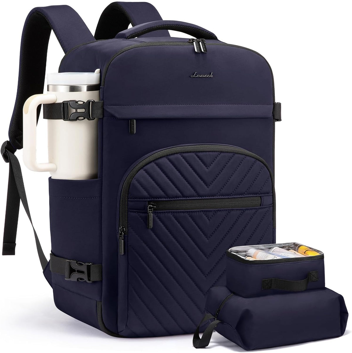 40L Travel Backpack for Women Men, Large Carry on Backpack for Airplanes TSA Personal Item Travel Bag fits 15.6" Laptop, Waterproof Weekender Essentials Airline Approved with 2 Packing Cubes