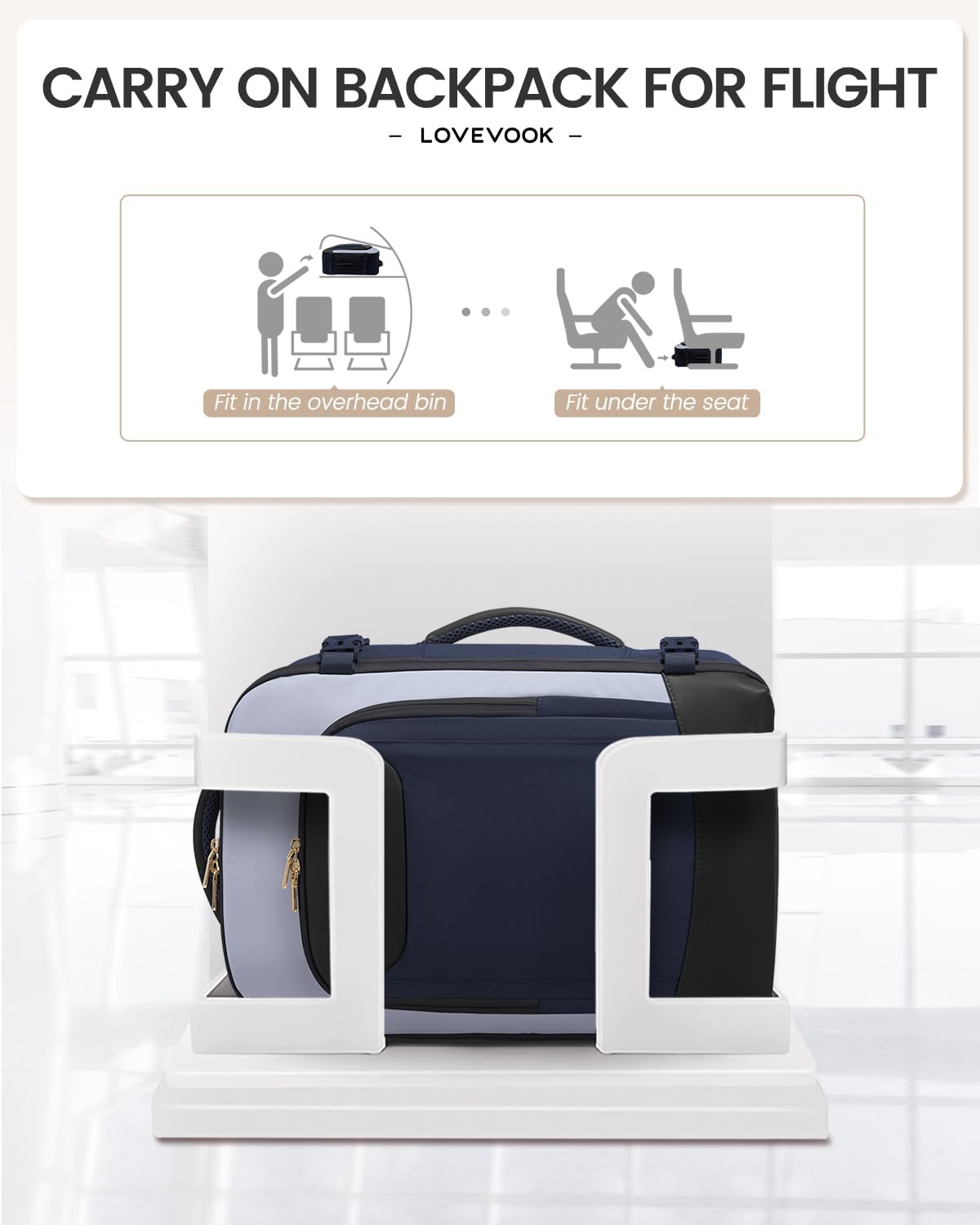 40L Travel Backpack for Women Men, Large Carry on Backpack for Airplanes TSA Personal Item Travel Bag fits 15.6" Laptop, Waterproof Weekender Essentials Airline Approved with 2 Packing Cubes