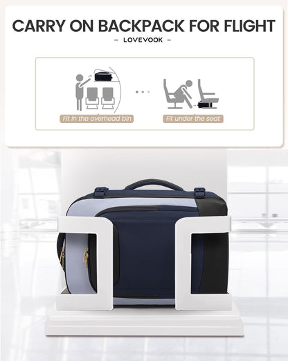 40L Travel Backpack for Women Men, Large Carry on Backpack for Airplanes TSA Personal Item Travel Bag fits 15.6" Laptop, Waterproof Weekender Essentials Airline Approved with 2 Packing Cubes
