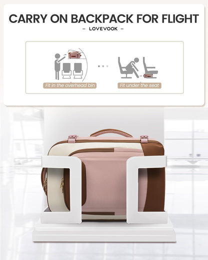 40L Travel Backpack for Women Men, Large Carry on Backpack for Airplanes TSA Personal Item Travel Bag fits 15.6" Laptop, Waterproof Weekender Essentials Airline Approved with 2 Packing Cubes