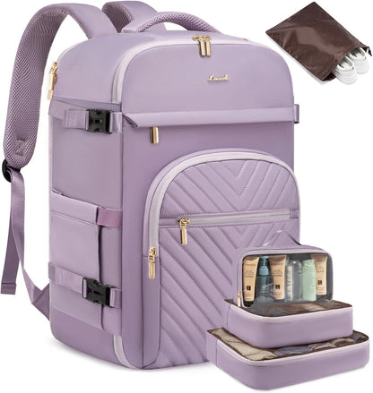 40L Travel Backpack for Women Men, Large Carry on Backpack for Airplanes TSA Personal Item Travel Bag fits 15.6" Laptop, Waterproof Weekender Essentials Airline Approved with 2 Packing Cubes