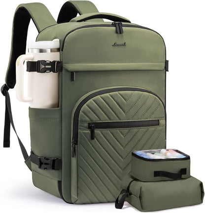 40L Travel Backpack for Women Men, Large Carry on Backpack for Airplanes TSA Personal Item Travel Bag fits 15.6" Laptop, Waterproof Weekender Essentials Airline Approved with 2 Packing Cubes