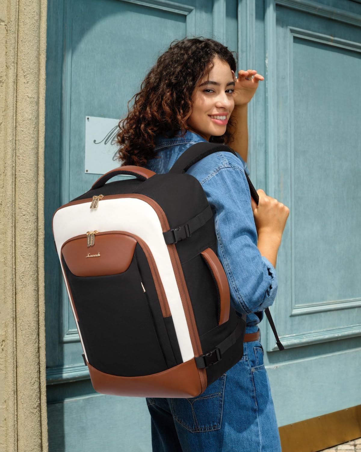 40L Travel Backpack for Women Men, Large Carry on Backpack for Airplanes TSA Personal Item Travel Bag fits 15.6" Laptop, Waterproof Weekender Essentials Airline Approved with 2 Packing Cubes