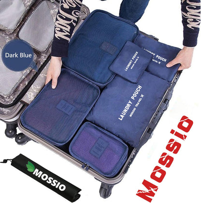 7 Set Packing Cubes with Shoe Bag - Compression Travel Luggage Organizer